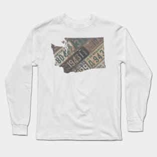 Vintage Washington License Plates Long Sleeve T-Shirt